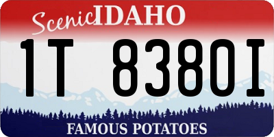 ID license plate 1T8380I