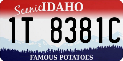 ID license plate 1T8381C