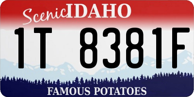 ID license plate 1T8381F