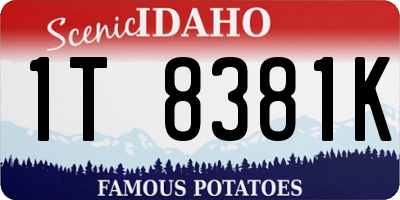 ID license plate 1T8381K