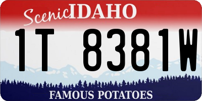 ID license plate 1T8381W