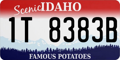 ID license plate 1T8383B