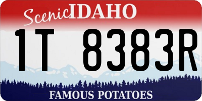 ID license plate 1T8383R