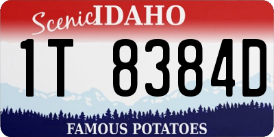 ID license plate 1T8384D