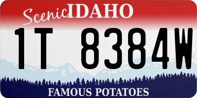 ID license plate 1T8384W