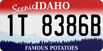 ID license plate 1T8386B