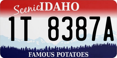 ID license plate 1T8387A