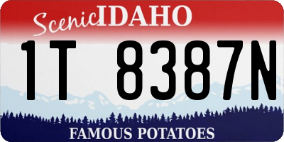 ID license plate 1T8387N
