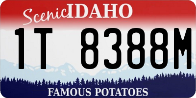 ID license plate 1T8388M