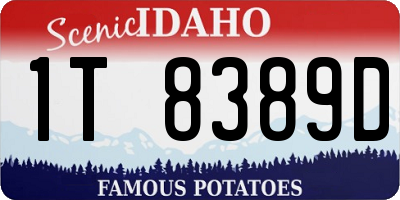 ID license plate 1T8389D