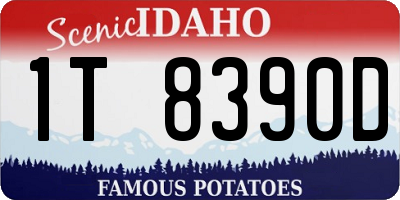 ID license plate 1T8390D