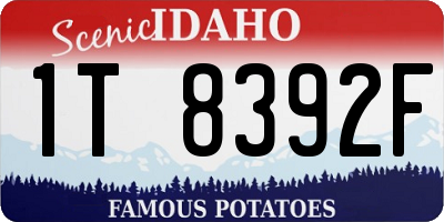 ID license plate 1T8392F