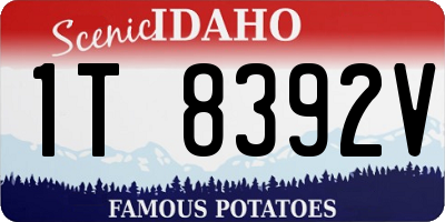 ID license plate 1T8392V