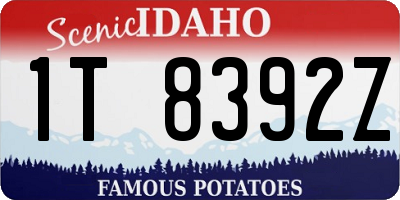 ID license plate 1T8392Z