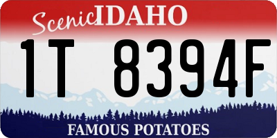 ID license plate 1T8394F