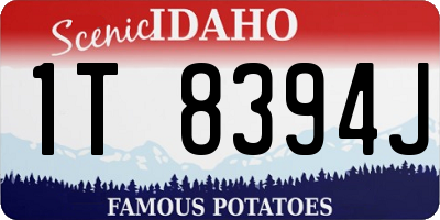 ID license plate 1T8394J