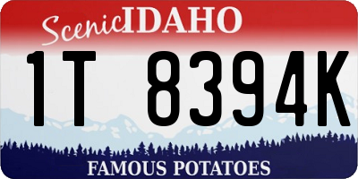ID license plate 1T8394K