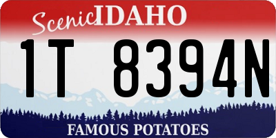 ID license plate 1T8394N