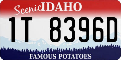 ID license plate 1T8396D