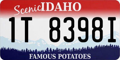 ID license plate 1T8398I