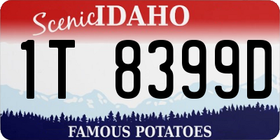 ID license plate 1T8399D