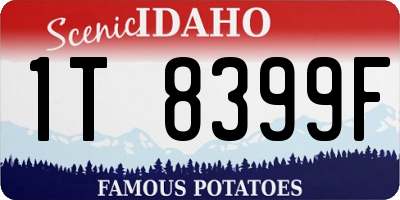 ID license plate 1T8399F