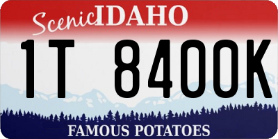ID license plate 1T8400K