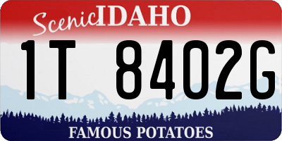 ID license plate 1T8402G