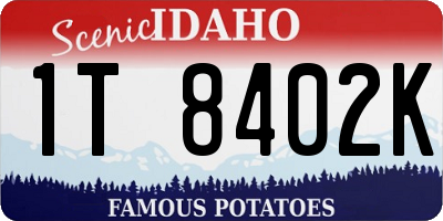 ID license plate 1T8402K