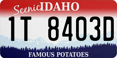 ID license plate 1T8403D