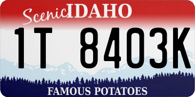 ID license plate 1T8403K