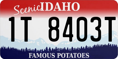 ID license plate 1T8403T