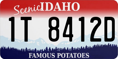 ID license plate 1T8412D