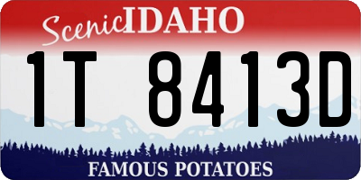 ID license plate 1T8413D