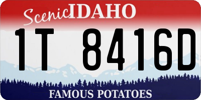 ID license plate 1T8416D