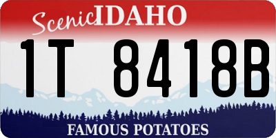 ID license plate 1T8418B