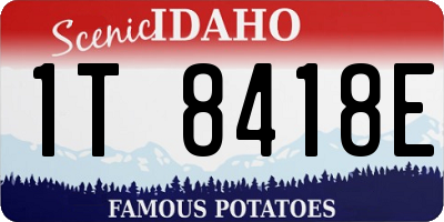 ID license plate 1T8418E