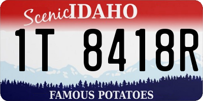 ID license plate 1T8418R