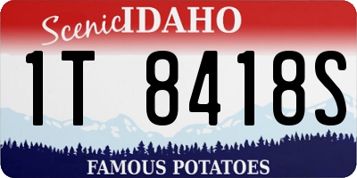 ID license plate 1T8418S