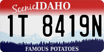 ID license plate 1T8419N