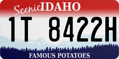 ID license plate 1T8422H