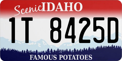 ID license plate 1T8425D