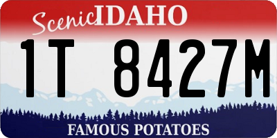 ID license plate 1T8427M