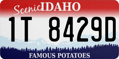 ID license plate 1T8429D