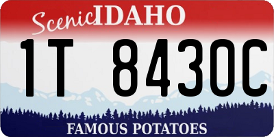 ID license plate 1T8430C