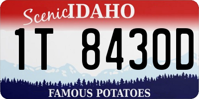 ID license plate 1T8430D