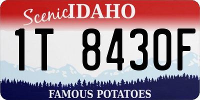 ID license plate 1T8430F