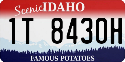 ID license plate 1T8430H