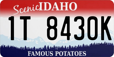 ID license plate 1T8430K