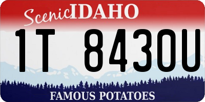 ID license plate 1T8430U